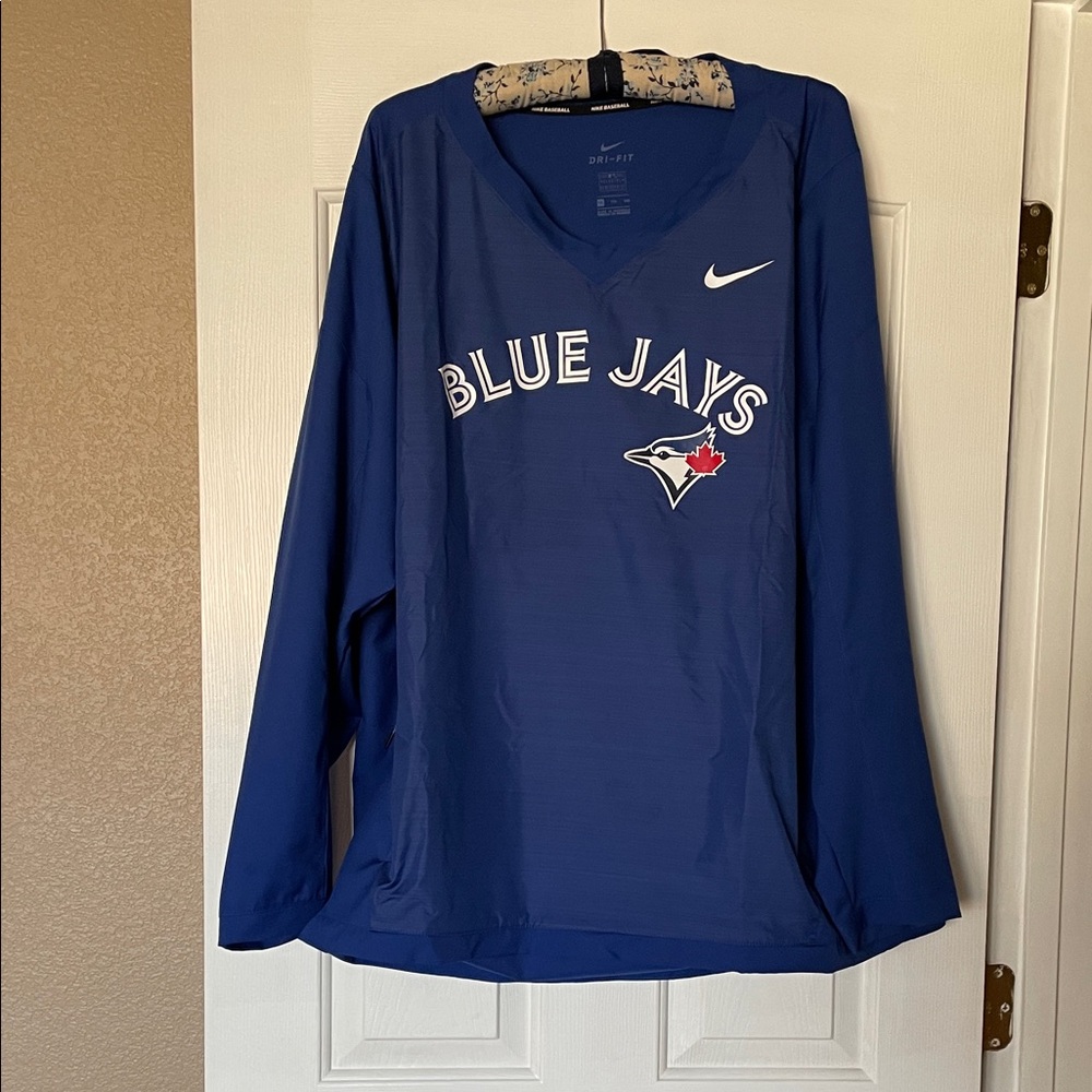 Nike Dri Fit Blue Jays V-Neck Baseball Pullover. Men’s XXL.